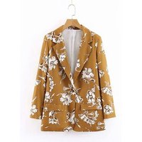 Floral printed long sleeve fashion blazer for women spring workwear