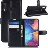 9 Colors Litchi PU Card Holder Wallet Flip Leather Case For Samsung Galaxy A20E