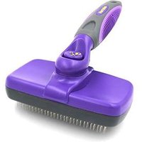 Factory hot selling easy using dog brush for shedding dog hair brush pet grooming comb with self cleaning botton