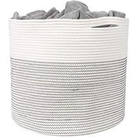 High Quality Large Capacity Round Woven Cotton Rope Clothing Laundry Storage Basket for Home