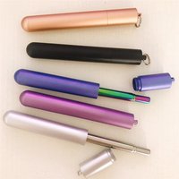 2019 Newest Portable Telescopic Straw Collapsible ECO 304 Stainless Steel Straws with Aluminum Case & Cleaning Brush