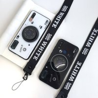 KANTOU Camera Glass Phone Case with Wrist Strap Tempered Glass Phone Case Custom for Apple