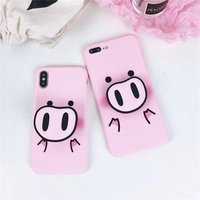 Pink Pig Airbag Bracket Mobile Phone Accessories Protective Shockproof Case for Iphone X Back Cover