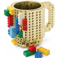 Build-on Brick Building Blocks Cup wholesale diy drinking mug personalized puzzle diy block cup
