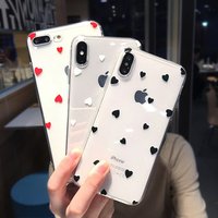 High quality cute love heart pattern clear tpu cover case for iPhone Xs Max case for iPhone X XR ultra thin soft tpu clear