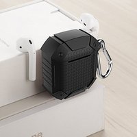 Military-grade Wireless Bluetooth Earphone Case With Key Chain Shockproof Silicone Cover Protective Earphone for Apple Airpods