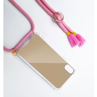 Yofeel New Trend Cotton String Transparent Mirror Phone Case Necklace Lanyard Crossbody Phone Cover for Iphone With Strap