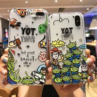 Clear Gel Silicon Toy Story Case for iPhone 8 Plus 7 Plus 6 6s 7 8 Buzzlight year Aliens Cartoon Anime Cute