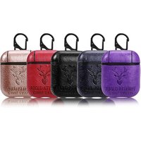 Colorful Deer Leather Earphone Case For Airpods Portable Protective Skin For airpod case cover luxury