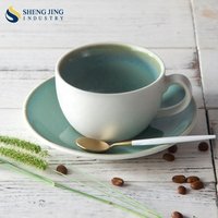 Exclusive Green Ceramic Coffee Cup and Saucer