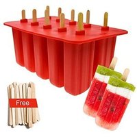 10 Cavities Top Amazon Sales Food Grade Silicone Ice Cream Freezer Mold Popsicle Ice Cream Mold