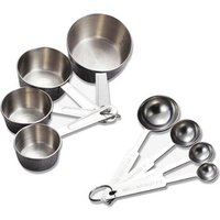 WORTHBUY 4 Pcs/Set Stainless Steel Measuring Cups And Measuring Spoons Set Kitchen Tools For Baking Sugar Coffee Graduated Spoon