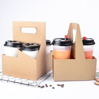 Wholesale packaging supplies corrugated coffee paper cup holder box with handle