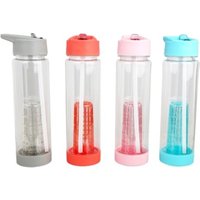 750ml/25oz BPA Free clean plastic tritan fruit infuser gym sport water bottle with flip lid straw