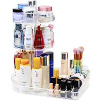 360 degree Rotating DIY Lipstick Transparent black makeup brush Cosmetic rack Acrylic Makeup Organizer Storage Box
