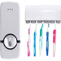 D749 Household Bathroom Wall Mount Automatic Toothpaste Dispenser With Toothbrush Holders Set