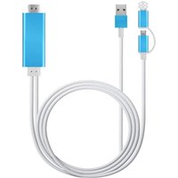 2019 Uper 3 in 1 HDMI Adapter Cable, Lighting / Type-C / Micro USB to HDMI Cable Portable