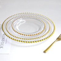 Coloured Glass Charger Plate with Gold Rim