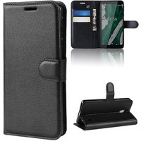 9 Colors Litchi PU Card Holder Wallet Flip Leather Case For Nokia 1 Plus