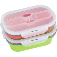 Kitchen Tableware Silicone Lunch Box Outdoor Travel Portable Folding Retractable Storage Box Sealed Cover