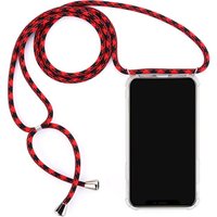 Hot Transparent hanging neck necklace four corners anti-fall mobile phone Case For IPhone X Xs XR Xs Max