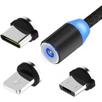 Replaceable Circular magnetic usb charging cable with 3 USB ports