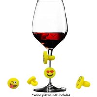 new product ideas 2019 party supplies emoji Silicone Glass Wine drink charms markers