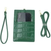 New design embossed crocodile leather card slots phone case wallet with strap