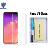 For Samsung S10/S10 Plus UV Nano Liquid Full Glue Glass Screen Protector S10/S10+ Fingerprint to Unlock UV Glass