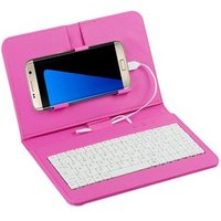 Mini Wired Keyboard General Wired Keyboard Flip Holster Case For Android Mobile Phone 4.2''-6.8'' Wired for Tablet Laptop PC