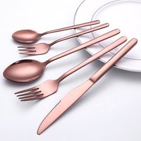 Whole Sale Rose Gold Vintage Hotel Stainless Steel Gold Travel Cutlery Sets