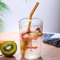 s Breakfast Cup Glass Lid Straw