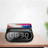 Popular new creative wireless charging alarm clock bluetooth speaker placed home desktop and table