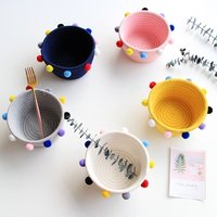 Eco Friendly Round Cotton Rope Storage Basket