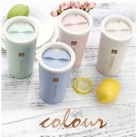 Gift custom coffee mug portable drinking natural biodegradable double layer wheat cup