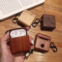 Low MOQ bag For airpods wooden shockproof cover earbuds holder for bluetooth ipod case for airpod in gift package