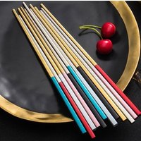 304 stainless steel chopsticks gold-plated color anti-hot anti-mold anti-skid chopsticks high-end hotel hotel tableware 23cm