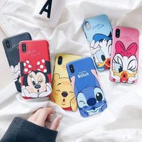 Cartoon Animals Colorful Silicone Mickey Minnie Mouse Stitch Lovely Soft Case for iPhone 6 6s 6Plus