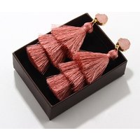 Boho Diamond Gold Tassel Earrings with Private Label Card