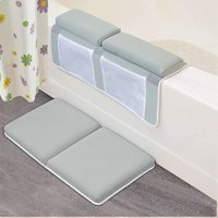 Parents Bath Kneeler with Elbow Rest Pad + Pockets for Baby Toy Accessories