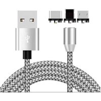 2019 strong magnetic 3 plug braided usb multi magnetic charging cable