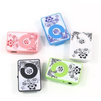 Cartoon Card Clip MP3 Blue and White Porcelain Fashion Mini USB Clip MP3 Music Media Player TF/SD Card Slot Support