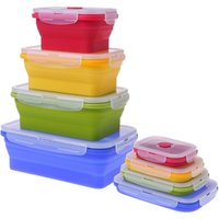 1200 ml Eco Microwave And Freezer Safe Leakproof Silicone Folding Collapsible Bento Food Container Silicone Lunch Box