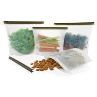 Reusable Silicone Food Storage Bags - 2 Large & 2 Medium