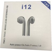 Newest i12TWS blue version Earphone Wireless Headset Touch Control Bass Sport Earbuds BT 5.0 Headphone With Mic