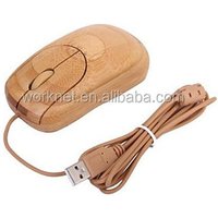 Shenzhen factory wholesale natural handmade 2.4Ghz wired bamboo wooden mouse for Christmas gift