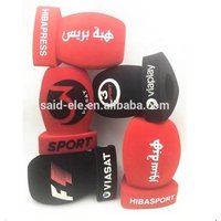 Custom logo mic foam flags printed foam windscreens windmuffs for TV radio cameras
