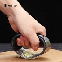 Good Quality Kitchen Accessories Food Grade Stainless Steel Ginger Rocker Chopper Garlic Crusher Vegetable Tools Garlic Press