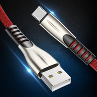 Zinc alloy 2.4A fast charging USB Charging Cable for type c micro usb for iphone fast charging cables 1M length