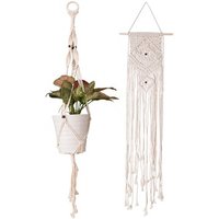 Chinese manufacturer hand craft cotton wall ornaments hanging decoration macrame white plant hangers
